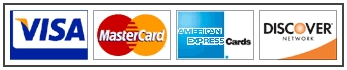 We Accept Visa, Mastercard, Discover and American
        Express